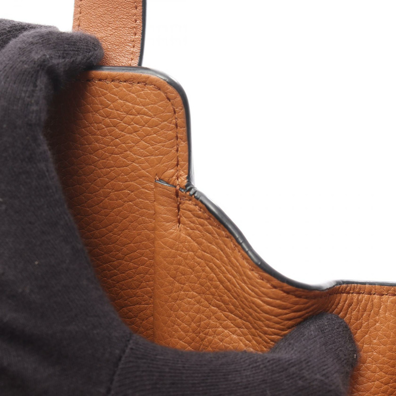 LOEWE Hammock 抽繩小號兩用肩包,棕色皮革,二手女款-7