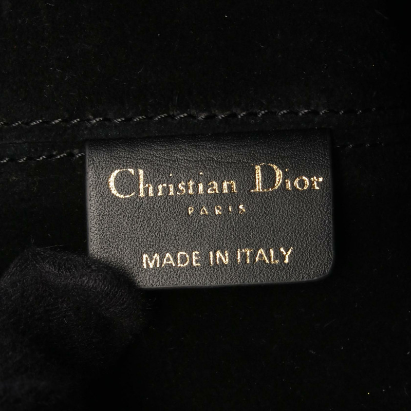 Christian Dior Toujours 中型手提包,Macrocannage 皮革,黑色,二手,女士款-3