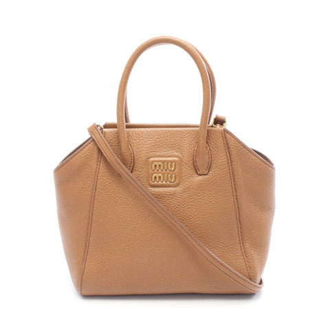 Miu Miu Vitterodino 棕色皮革單肩斜挎包，二手女款