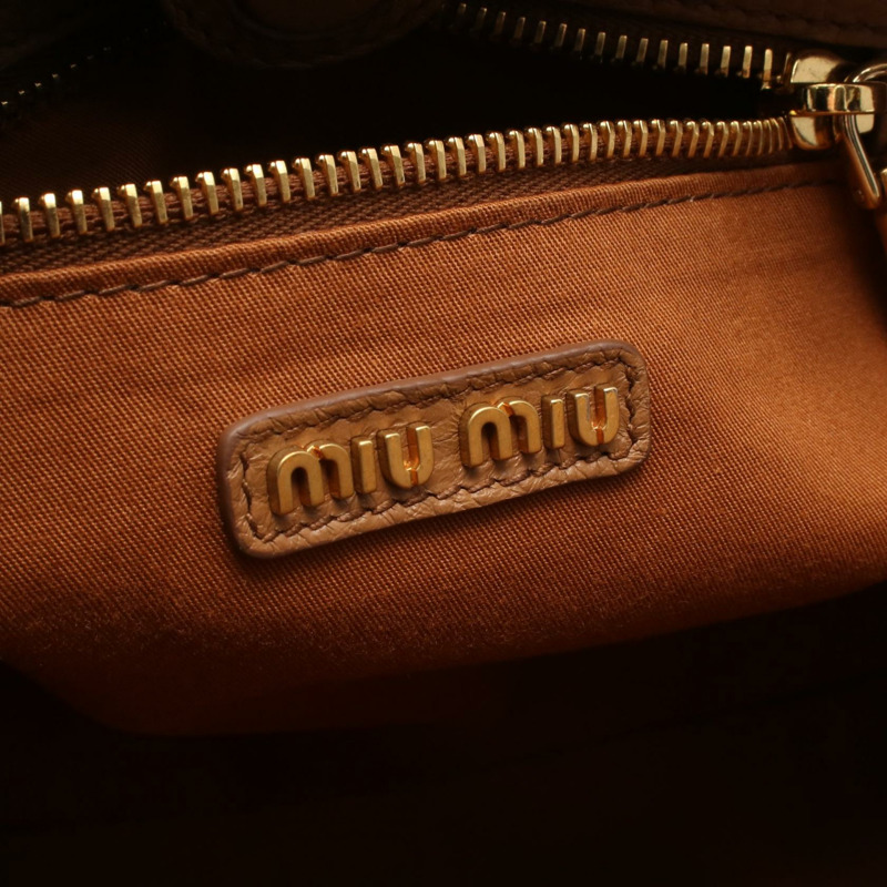 Miu Miu Vitterodino 棕色皮革單肩斜挎包,二手女款-3