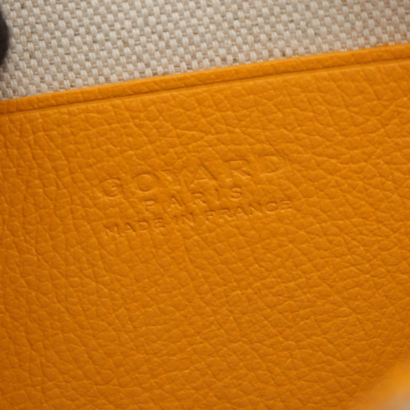 GOYARD Plume 手拿包皮夾單肩包帆布皮革黃色多色二手-3