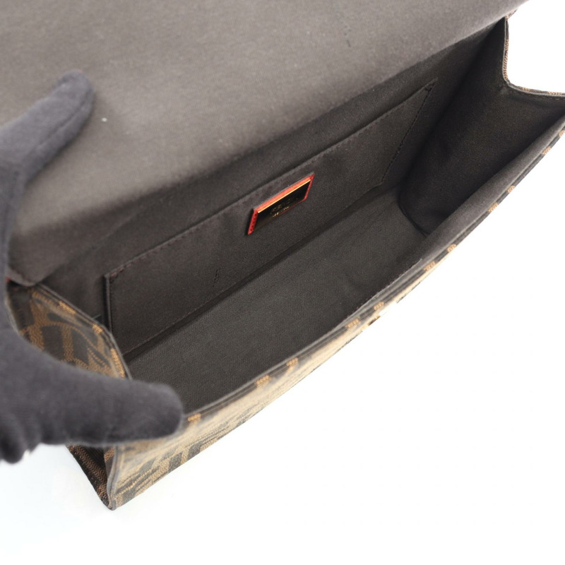 FENDI Demi-Jour Zucca 單肩手提包 8BT222 帆布皮革 棕色粉紅色 二手-2