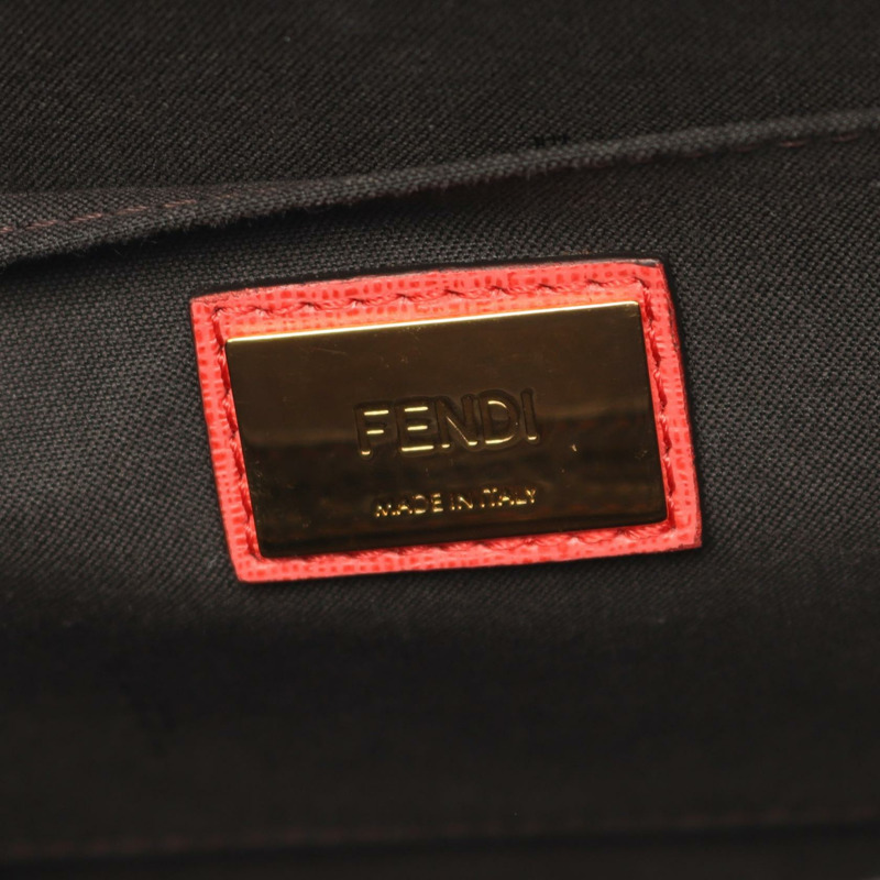 FENDI Demi-Jour Zucca 單肩手提包 8BT222 帆布皮革 棕色粉紅色 二手-4