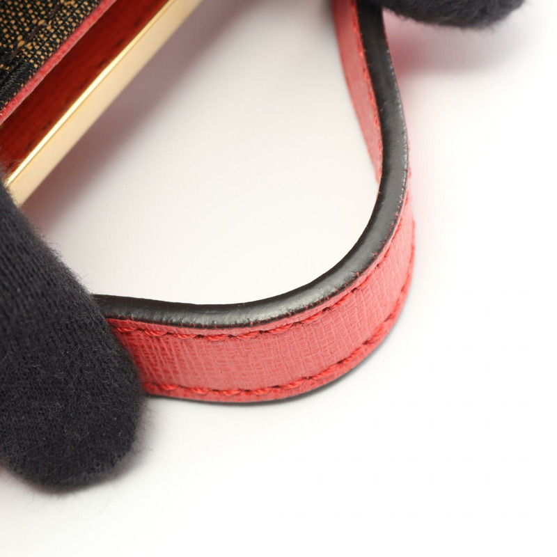 FENDI Demi-Jour Zucca 單肩手提包 8BT222 帆布皮革 棕色粉紅色 二手-6