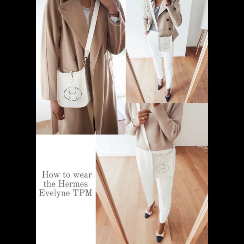 愛馬仕 Hermes Mini evelyne 16 craie 奶昔白銀扣 k刻-6