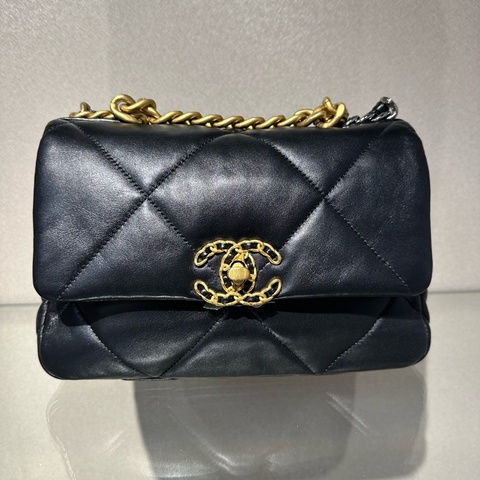 CHANEL香奈儿 19Bag 菱格金扣 单肩斜挎包