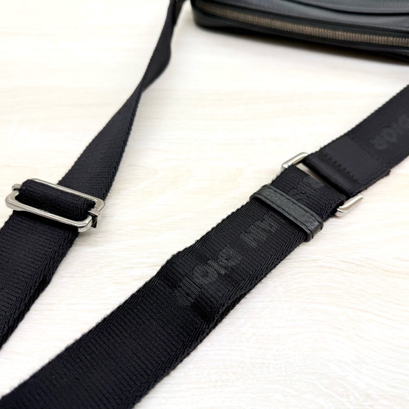 DIOR 緹花拼黑色粒面小牛皮拉鍊郵差包1ESPO340YKS_H27E-14