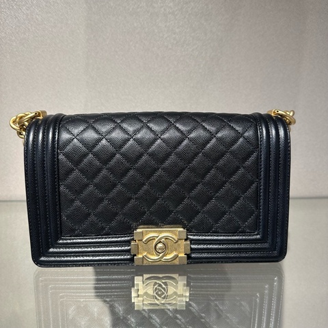 CHANEL香奈儿 Leboy 金扣菱格 单肩包斜挎包