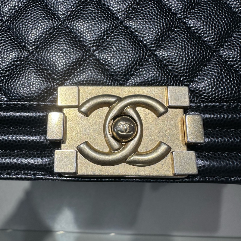 CHANEL香奈儿 Leboy 金扣菱格 单肩包斜挎包-5