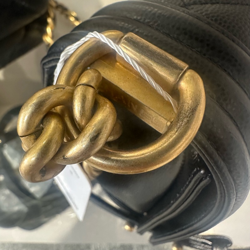 CHANEL香奈儿 Leboy 金扣菱格 单肩包斜挎包-12