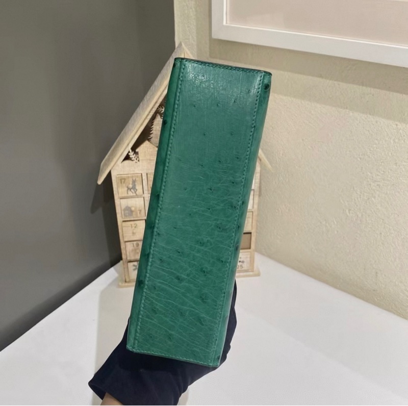 Hermes 絲絨綠金扣mini Kelly一代 A刻 kelly pochette-4
