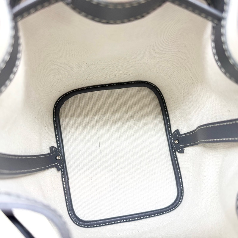 Goyard灰色Petit Flot經典塗料帆布束繩水桶包-10