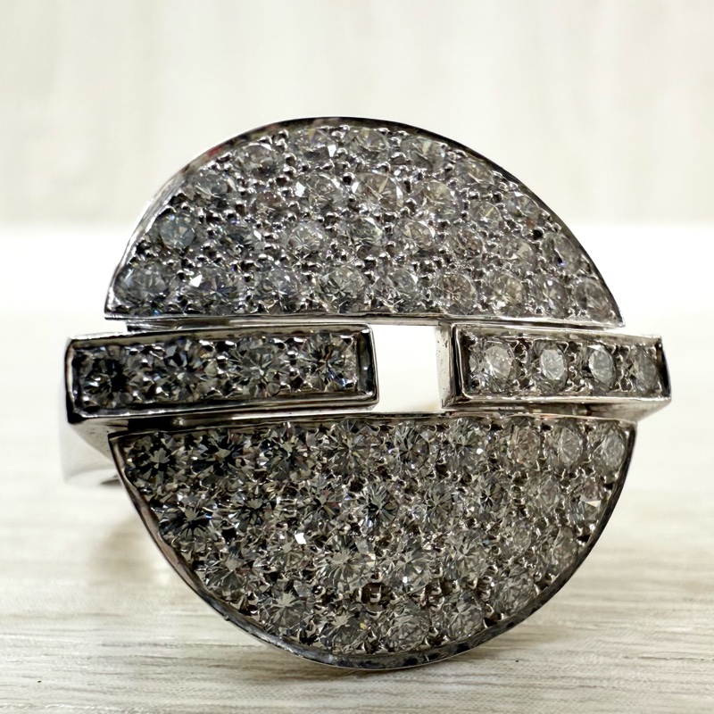 cartier Himalia白K金圓形滿鑽戒指N4192200-12