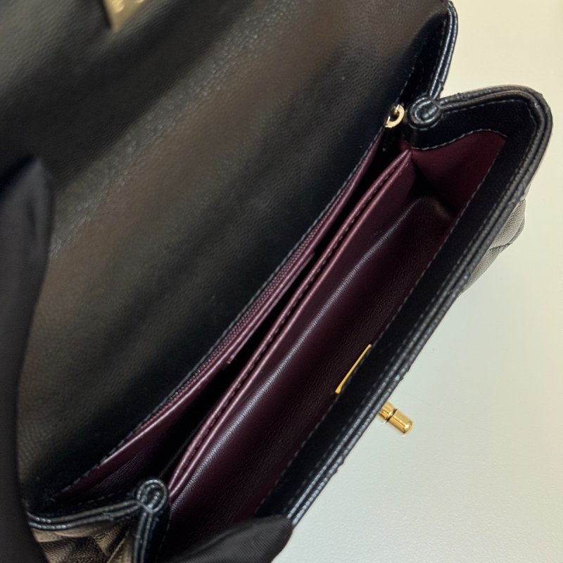 CHANEL Coco handle蜥蜴紋壓花手柄 - 小號黑金-7