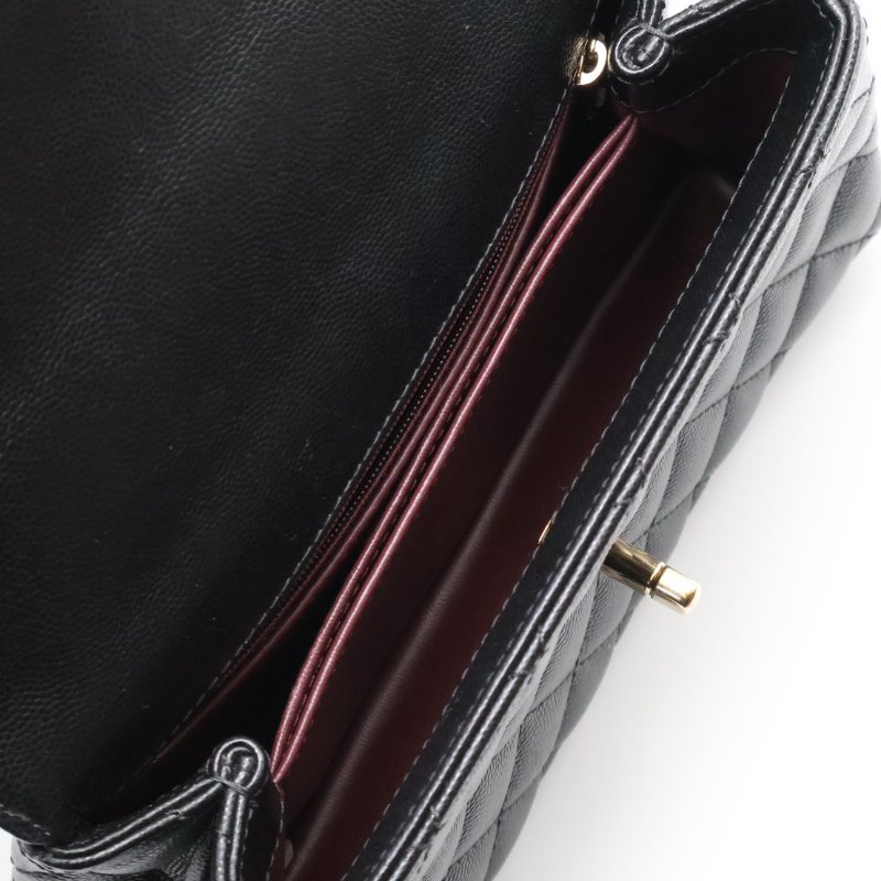 CHANEL Coco handle蜥蜴紋壓花手柄 - 小號黑金-3