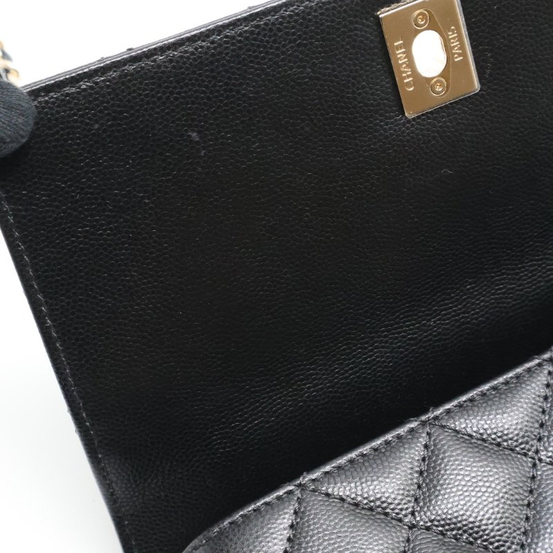 CHANEL Coco handle蜥蜴紋壓花手柄 - 小號黑金-4