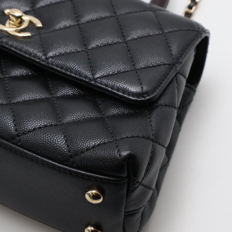 CHANEL Coco handle蜥蜴紋壓花手柄 - 小號黑金-6