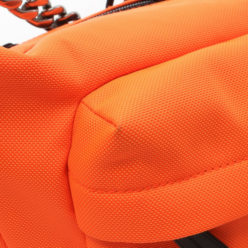 BALENCIAGA RAVER 中型鏈條單肩包 741080 2AACN 橙色帆布 二手 女士-6