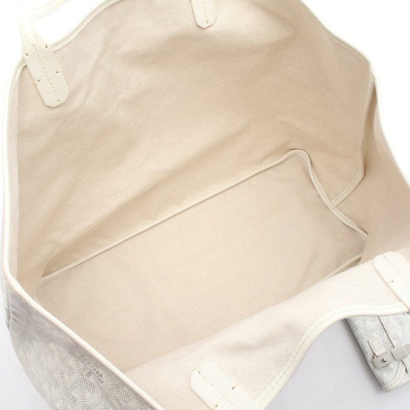 GOYARD Saint Louis PM 手提包 AMA-LOUIS-PM 帆布皮革 白色 二手-2