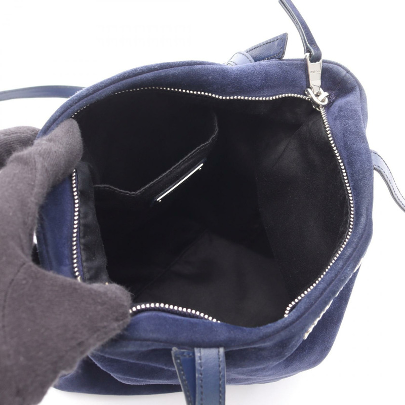 Miu Miu 女士單肩包 5BG011 麂皮海軍藍-2