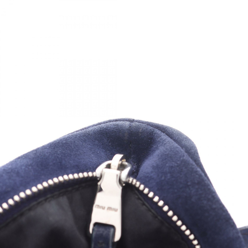 Miu Miu 女士單肩包 5BG011 麂皮海軍藍-5