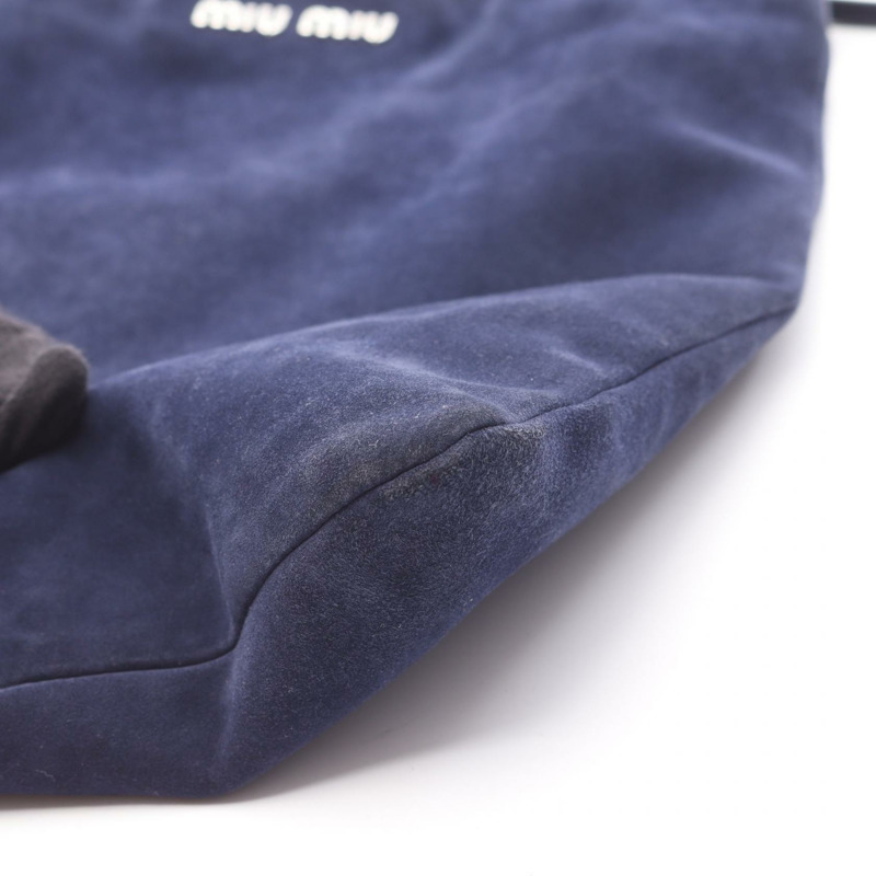 Miu Miu 女士單肩包 5BG011 麂皮海軍藍-7