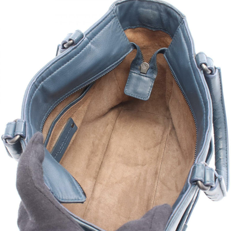 BOTTEGA VENETA Intrecciato 編織肩挎包,海軍藍皮革,二手女款-2