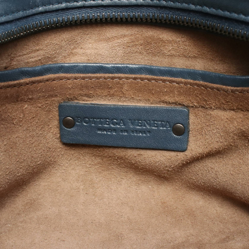 BOTTEGA VENETA Intrecciato 編織肩挎包,海軍藍皮革,二手女款-3