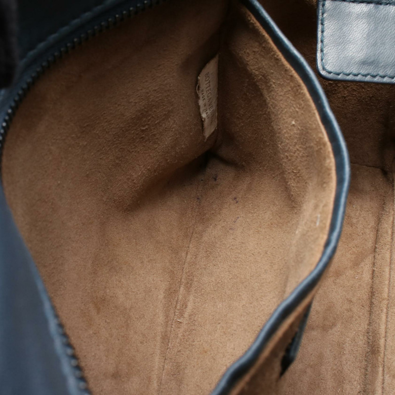 BOTTEGA VENETA Intrecciato 編織肩挎包,海軍藍皮革,二手女款-4