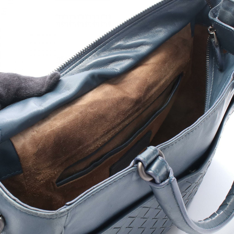 BOTTEGA VENETA Intrecciato 編織肩挎包,海軍藍皮革,二手女款-5