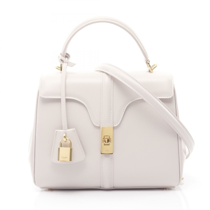 CELINE 16 Seize 小號單肩手提包 188003 粉紅色皮革 二手 女士 GHW-0