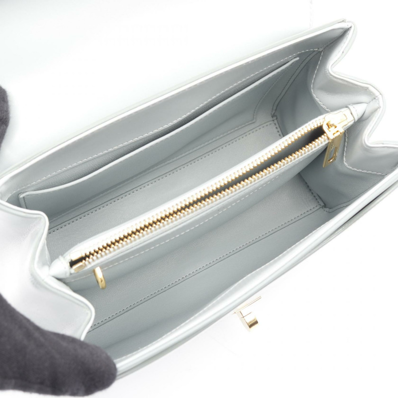 CELINE 16 Says 小號肩斜背包 皮革 藍色 二手 女士 GHW-2