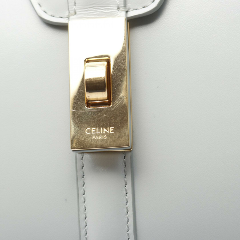 CELINE 16 Says 小號肩斜背包 皮革 藍色 二手 女士 GHW-4