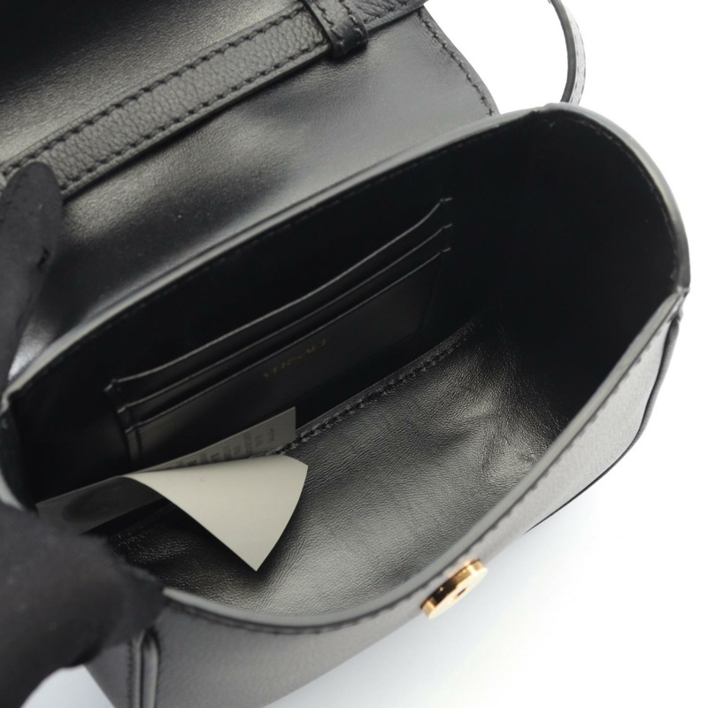 范思哲 (VERSACE) La Medusa 手提肩背包 黑色真皮 二手 女士 金色五金 斜背包-2