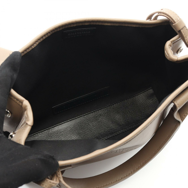 BALENCIAGA 海軍藍河馬紋 XS 兩用斜背包單肩手提包 棕色皮革 二手-2