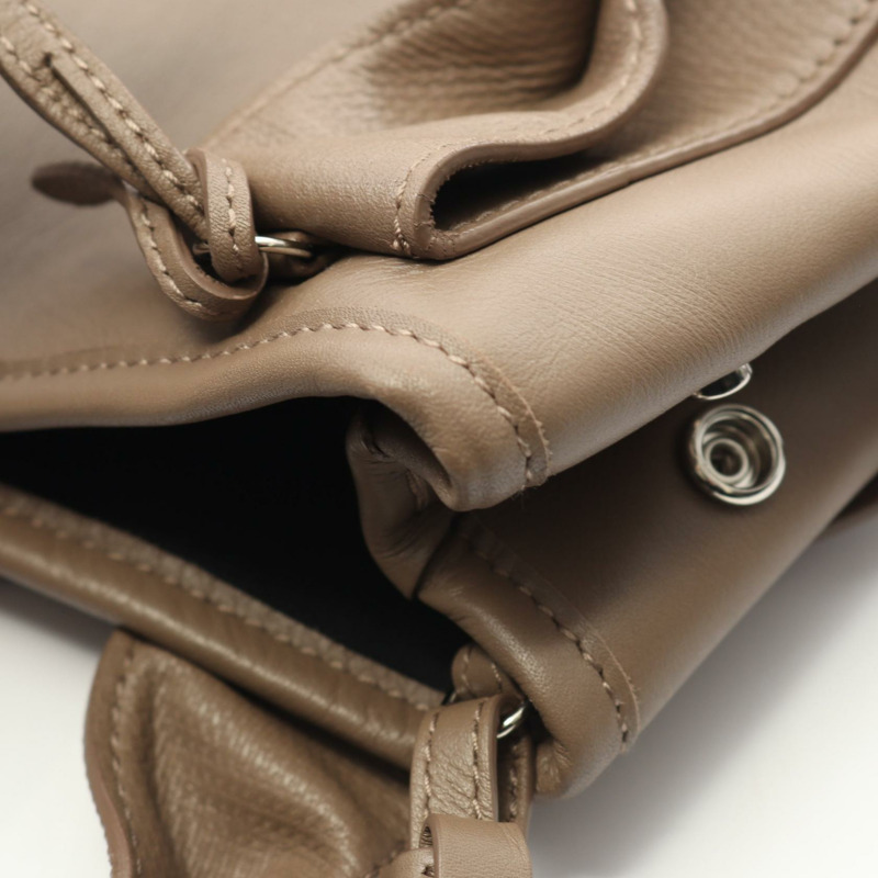 BALENCIAGA 海軍藍河馬紋 XS 兩用斜背包單肩手提包 棕色皮革 二手-6