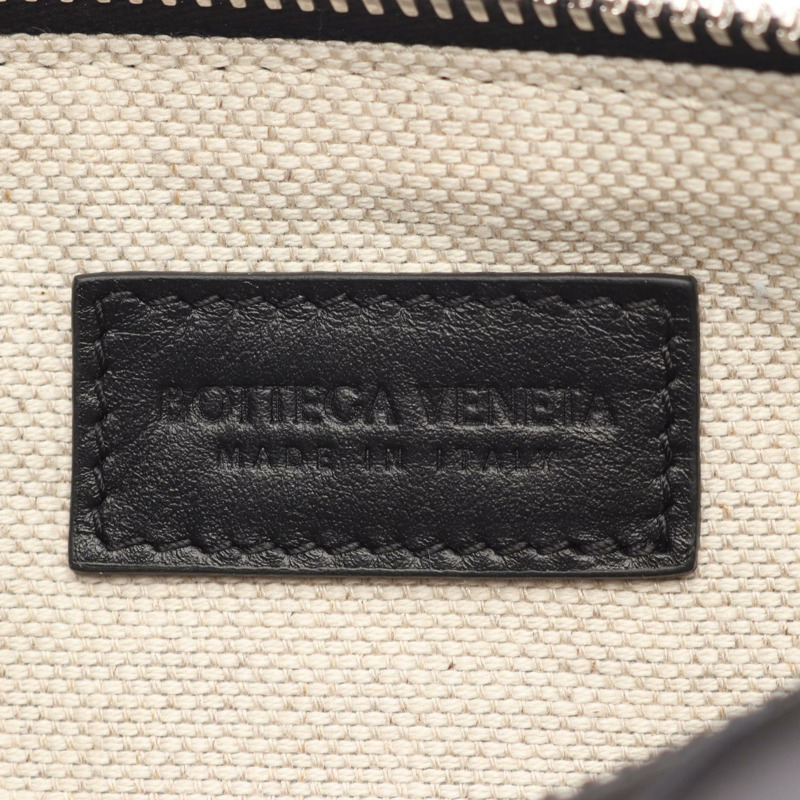 BOTTEGA VENETA Intrecciato 桶形斜背單肩包 777391 皮革 黑色 BV-3