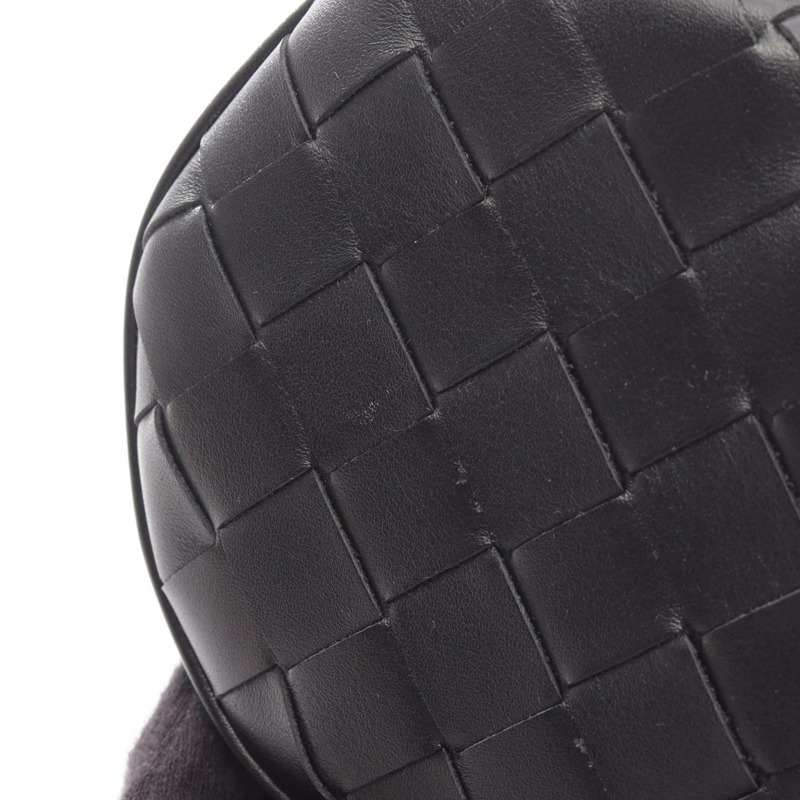BOTTEGA VENETA Intrecciato 桶形斜背單肩包 777391 皮革 黑色 BV-5