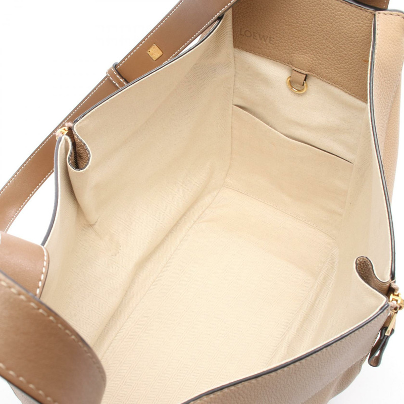 LOEWE Hammock 中型兩用單肩手提包 261806 皮革 米棕色 二手 女款-2