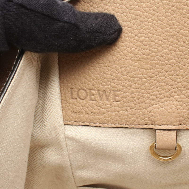 LOEWE Hammock 中型兩用單肩手提包 261806 皮革 米棕色 二手 女款-3