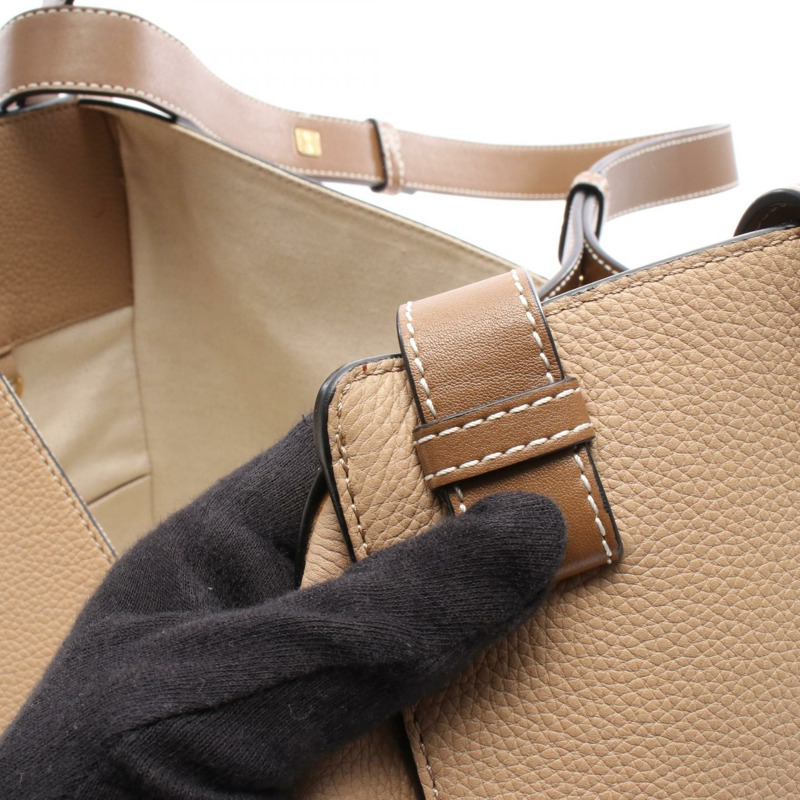 LOEWE Hammock 中型兩用單肩手提包 261806 皮革 米棕色 二手 女款-5