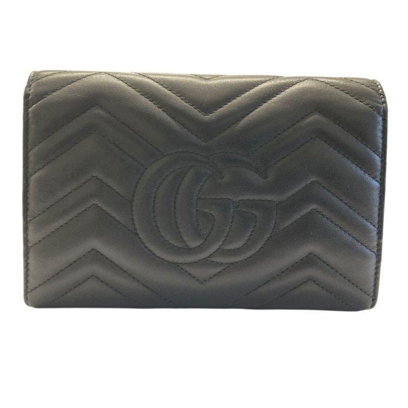 GUCCI 古馳 474575 GG Marmont Matelassé 肩背包 羊皮 黑色 金釦-1