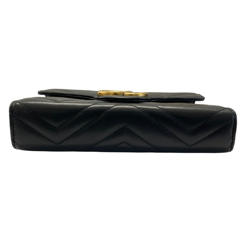 GUCCI 古馳 474575 GG Marmont Matelassé 肩背包 羊皮 黑色 金釦-4