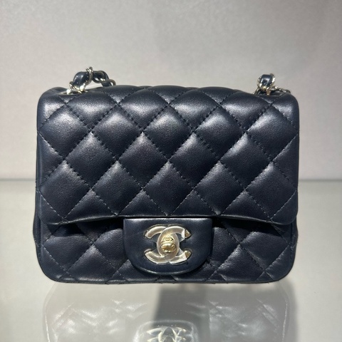 CHANEL香奈儿 Classic Flap CF 25S 淡金扣方胖子 皮穿链 菱格 羊皮 斜挎包单肩包