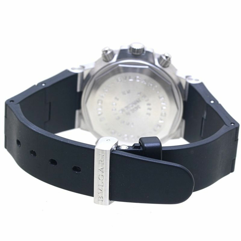 寶格麗 Diagono Scuba GMT 日期腕錶 SD38SVDGMT SD38SGMT 男士不鏽鋼橡膠錶帶 40186-2