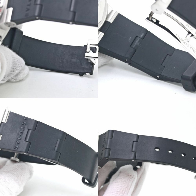 寶格麗 Diagono Scuba GMT 日期腕錶 SD38SVDGMT SD38SGMT 男士不鏽鋼橡膠錶帶 40186-7