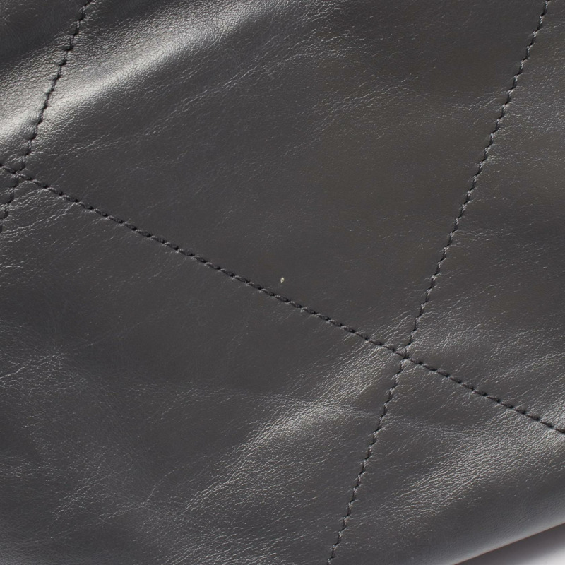 香奈兒 22 迷你絎縫斜背鏈條包 AS3980 皮革 灰色 金色五金-6