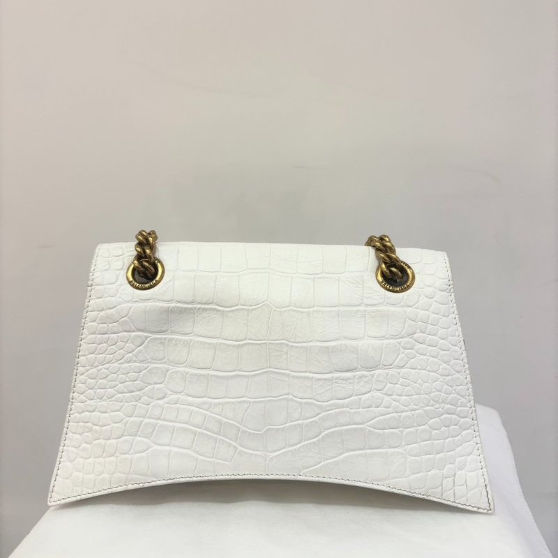 BALENCIAGA白鱷魚壓紋沙漏掀蓋鍊包-2