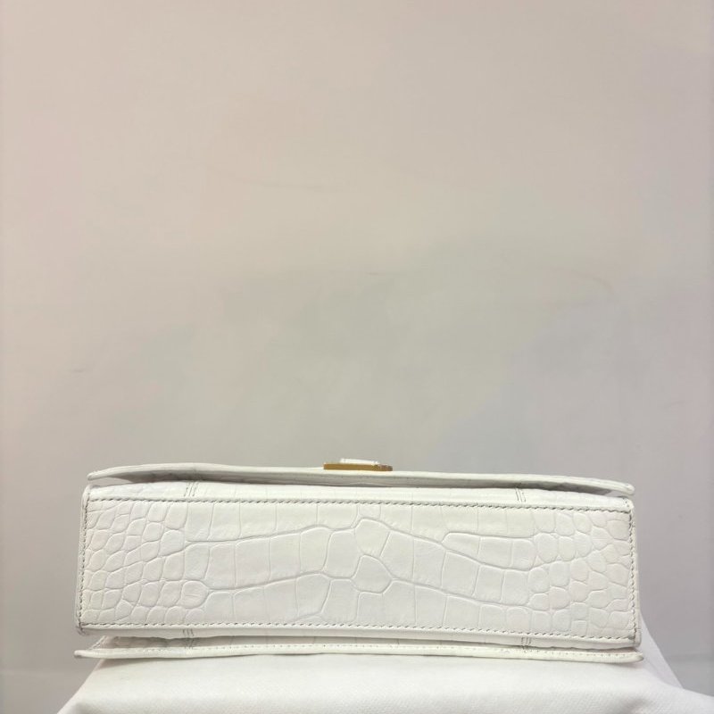 BALENCIAGA白鱷魚壓紋沙漏掀蓋鍊包-6