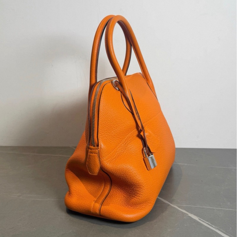 98新️Hermes/愛馬仕Bolide保齡球包31橘色框M-1